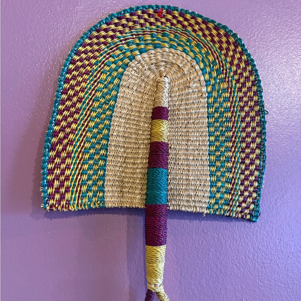Colorful Woven Hand Fan